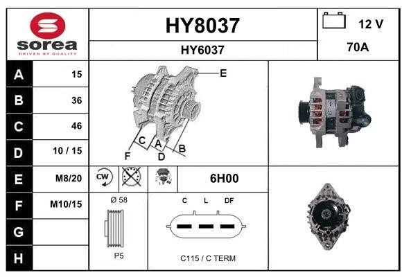 SNRA HY8037 Alternator HY8037: Dobra cena w Polsce na 2407.PL - Kup Teraz!