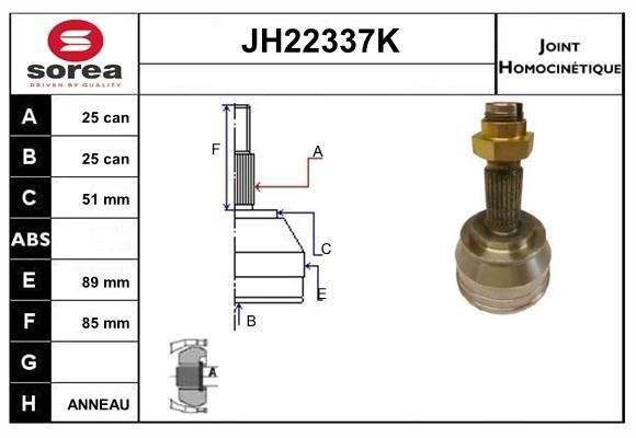 SNRA JH22337K CV joint JH22337K: Buy near me in Poland at 2407.PL - Good price!