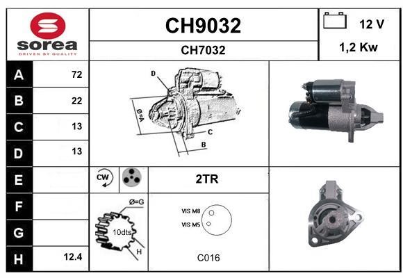 SNRA CH9032 Starter CH9032: Buy near me in Poland at 2407.PL - Good price!