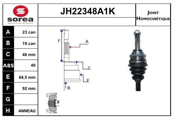 SNRA JH22348A1K Шарнирный комплект JH22348A1K: Отличная цена - Купить в Польше на 2407.PL!