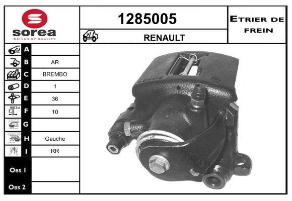 SNRA 1285005 Brake caliper rear left 1285005: Buy near me in Poland at 2407.PL - Good price!