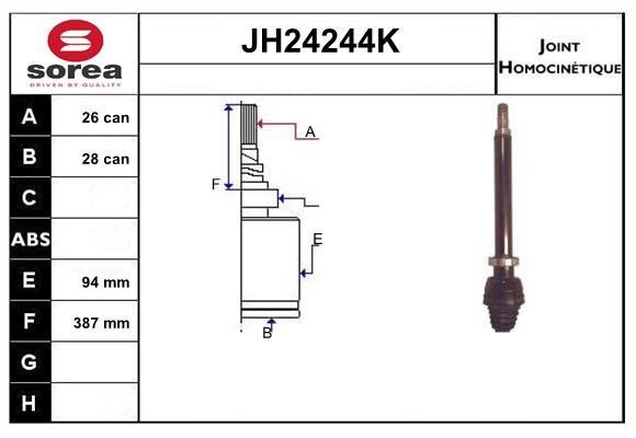 SNRA JH24244K Joint Kit, drive shaft JH24244K: Buy near me in Poland at 2407.PL - Good price!