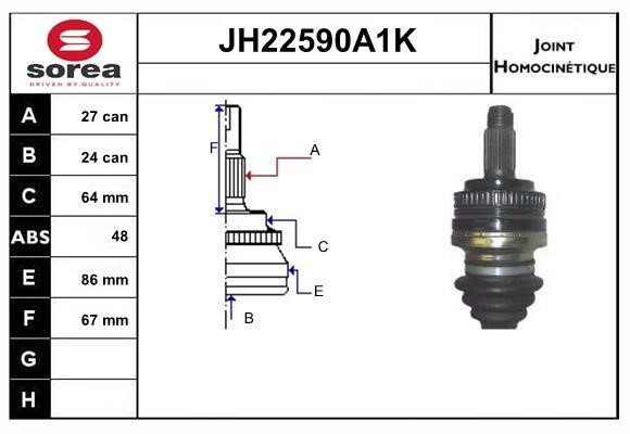 SNRA JH22590A1K Joint Kit, drive shaft JH22590A1K: Buy near me in Poland at 2407.PL - Good price!