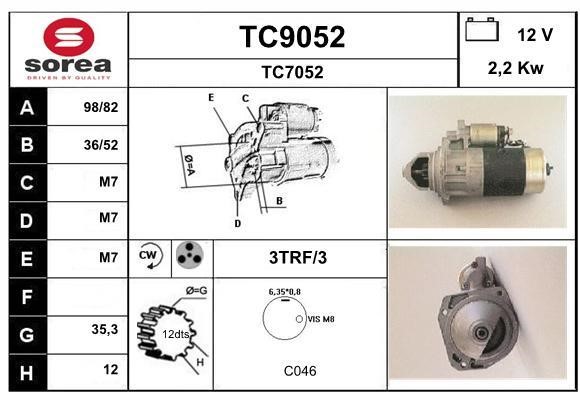 SNRA TC9052 Starter TC9052: Buy near me in Poland at 2407.PL - Good price!