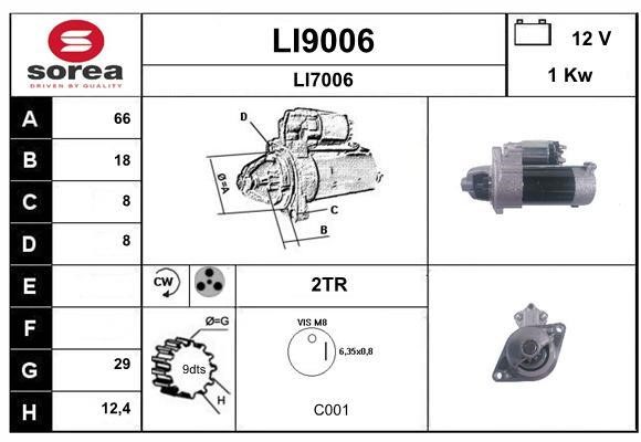 SNRA LI9006 Starter LI9006: Buy near me in Poland at 2407.PL - Good price!