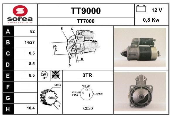 SNRA TT9000 Starter TT9000: Buy near me in Poland at 2407.PL - Good price!