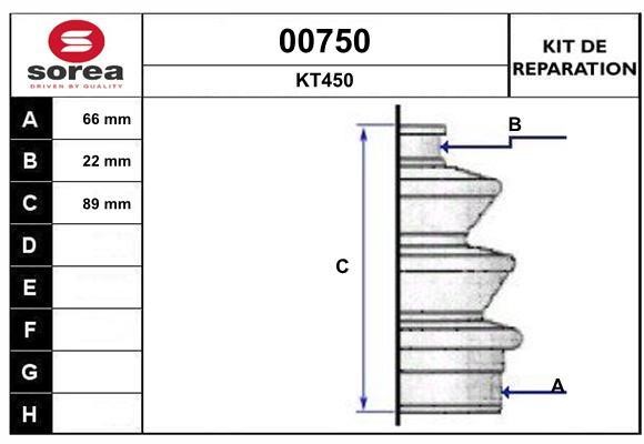 SNRA 00750 Bellow set, drive shaft 00750: Buy near me in Poland at 2407.PL - Good price!