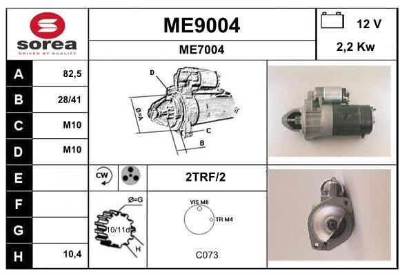 SNRA ME9004 Стартер ME9004: Купить в Польше - Отличная цена на 2407.PL!