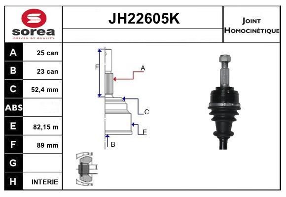 SNRA JH22605K Joint Kit, drive shaft JH22605K: Buy near me in Poland at 2407.PL - Good price!