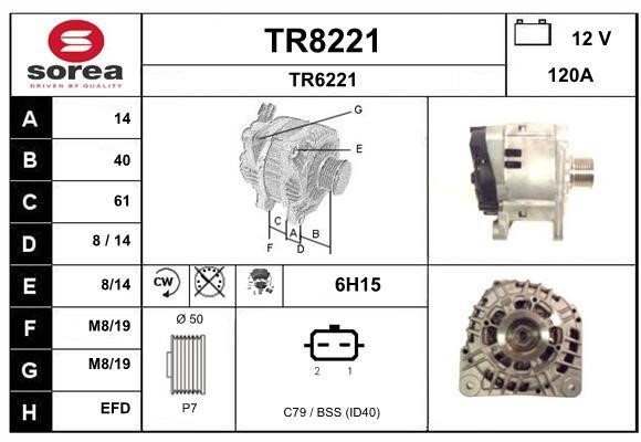 SNRA TR8221 Alternator TR8221: Buy near me in Poland at 2407.PL - Good price!