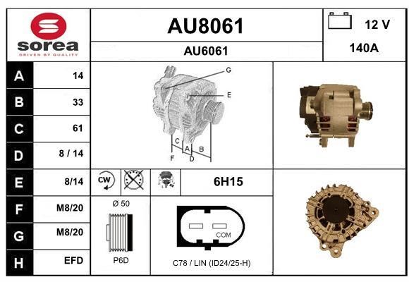 SNRA AU8061 Alternator AU8061: Dobra cena w Polsce na 2407.PL - Kup Teraz!