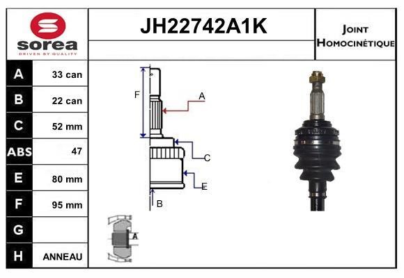 SNRA JH22742A1K Joint kit, drive shaft JH22742A1K: Buy near me in Poland at 2407.PL - Good price!