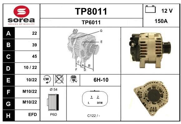SNRA TP8011 Alternator TP8011: Buy near me at 2407.PL in Poland at an Affordable price!
