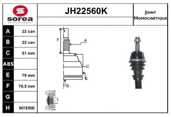 SNRA JH22560K Joint Kit, drive shaft JH22560K: Buy near me in Poland at 2407.PL - Good price!