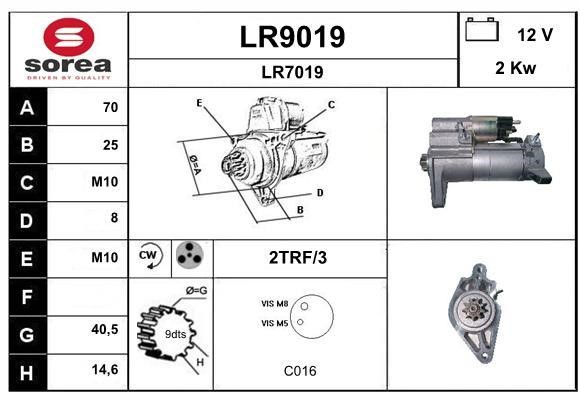 SNRA LR9019 Стартер LR9019: Купить в Польше - Отличная цена на 2407.PL!