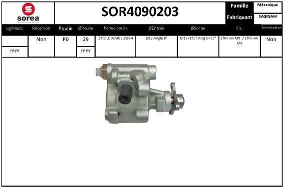 SNRA SOR4090203 Hydraulic Pump, steering system SOR4090203: Buy near me in Poland at 2407.PL - Good price!