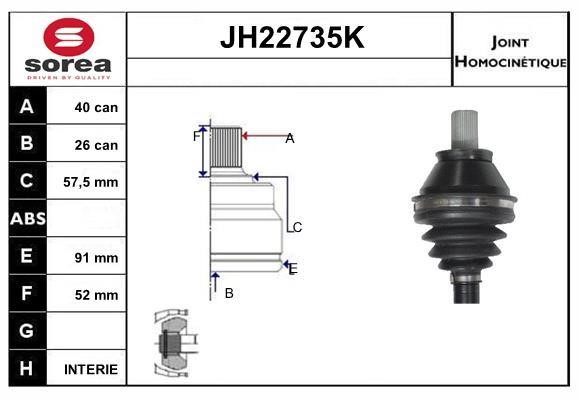 SNRA JH22735K Joint kit, drive shaft JH22735K: Buy near me in Poland at 2407.PL - Good price!