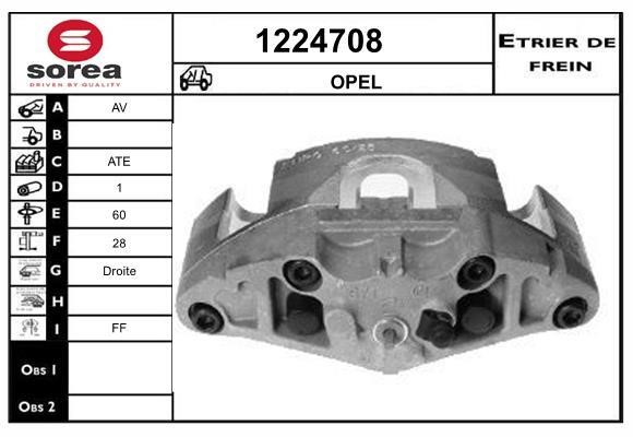 SNRA 1224708 Brake caliper front right 1224708: Buy near me in Poland at 2407.PL - Good price!