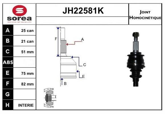 SNRA JH22581K Joint Kit, drive shaft JH22581K: Buy near me in Poland at 2407.PL - Good price!