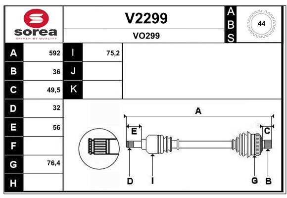 SNRA V2299 Вал приводной V2299: Отличная цена - Купить в Польше на 2407.PL!