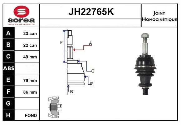 SNRA JH22765K Joint kit, drive shaft JH22765K: Buy near me in Poland at 2407.PL - Good price!