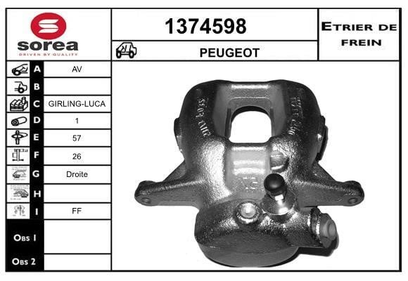 SNRA 1374598 Супорт гальмівний передній правий 1374598: Приваблива ціна - Купити у Польщі на 2407.PL!