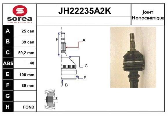SNRA JH22235A2K Шарнир равных угловых скоростей (ШРУС) JH22235A2K: Отличная цена - Купить в Польше на 2407.PL!