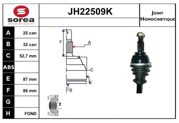 SNRA JH22509K CV joint JH22509K: Buy near me in Poland at 2407.PL - Good price!
