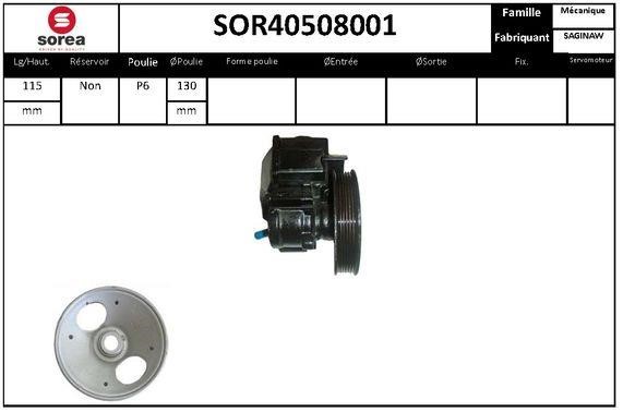 SNRA SOR40508001 Hydraulic Pump, steering system SOR40508001: Buy near me in Poland at 2407.PL - Good price!