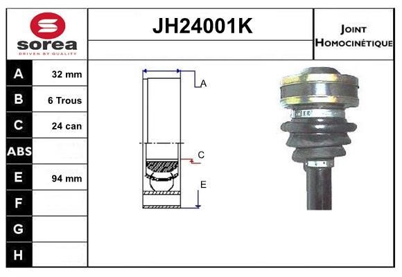 SNRA JH24001K Шарнір рівних кутових швидкостей (ШРКШ) JH24001K: Купити у Польщі - Добра ціна на 2407.PL!