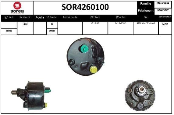 SNRA SOR4260100 Hydraulic Pump, steering system SOR4260100: Buy near me in Poland at 2407.PL - Good price!