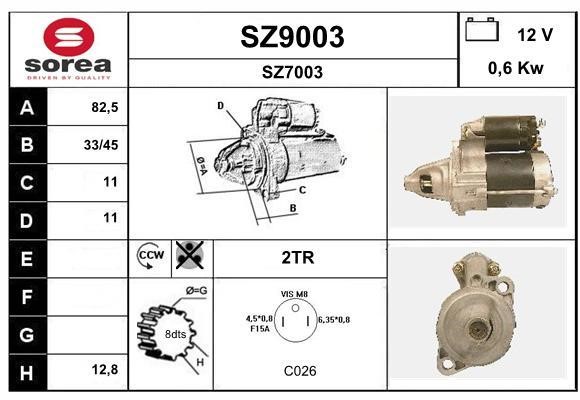 SNRA SZ9003 Стартер SZ9003: Отличная цена - Купить в Польше на 2407.PL!