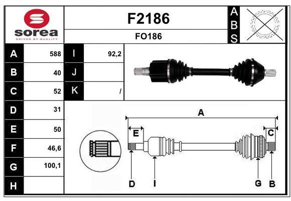 SNRA F2186 Вал приводной F2186: Отличная цена - Купить в Польше на 2407.PL!