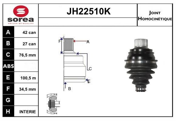 SNRA JH22510K Шарнір рівних кутових швидкостей (ШРКШ) JH22510K: Приваблива ціна - Купити у Польщі на 2407.PL!