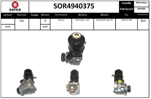 SNRA SOR4940375 Pompa hydrauliczna, układ kierowniczy SOR4940375: Dobra cena w Polsce na 2407.PL - Kup Teraz!