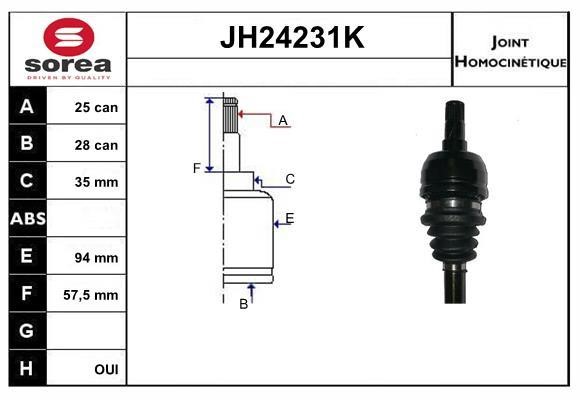 SNRA JH24231K Joint Kit, drive shaft JH24231K: Buy near me in Poland at 2407.PL - Good price!