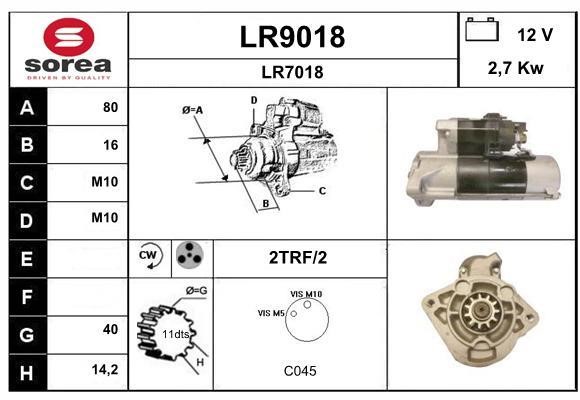 SNRA LR9018 Стартер LR9018: Отличная цена - Купить в Польше на 2407.PL!