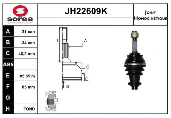SNRA JH22609K Joint Kit, drive shaft JH22609K: Buy near me in Poland at 2407.PL - Good price!