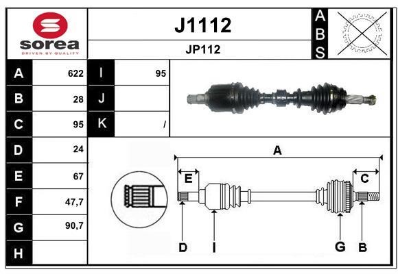 SNRA J1112 Drive shaft J1112: Buy near me in Poland at 2407.PL - Good price!