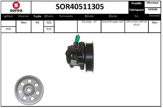 SNRA SOR40511305 Насос гидроусилителя руля SOR40511305: Отличная цена - Купить в Польше на 2407.PL!
