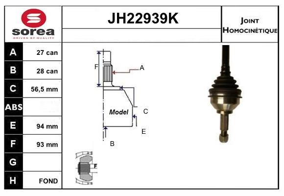 SNRA JH22939K Joint kit, drive shaft JH22939K: Buy near me in Poland at 2407.PL - Good price!