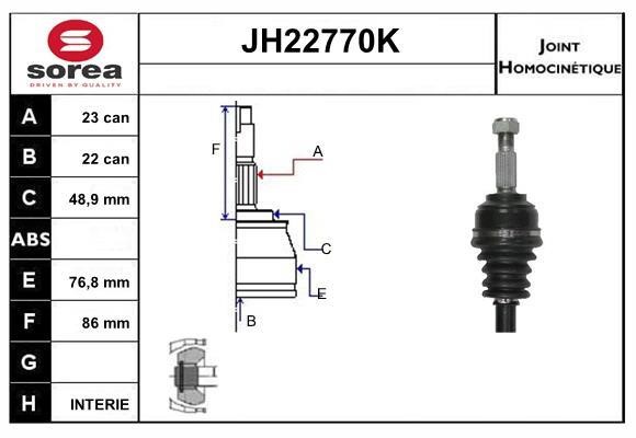 SNRA JH22770K Joint kit, drive shaft JH22770K: Buy near me in Poland at 2407.PL - Good price!