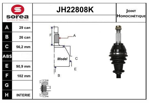 SNRA JH22808K Joint kit, drive shaft JH22808K: Buy near me in Poland at 2407.PL - Good price!