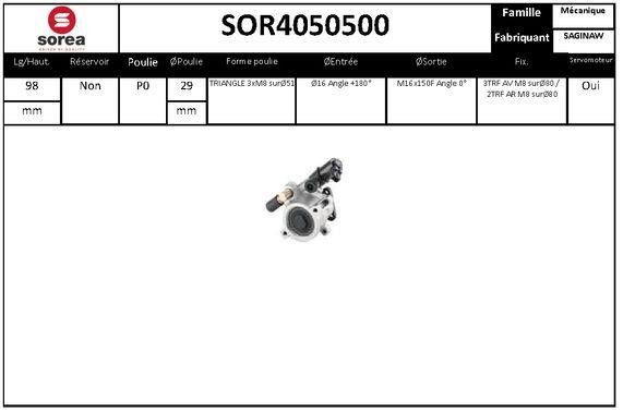 SNRA SOR4050500 Pompa hydrauliczna, układ kierowniczy SOR4050500: Dobra cena w Polsce na 2407.PL - Kup Teraz!