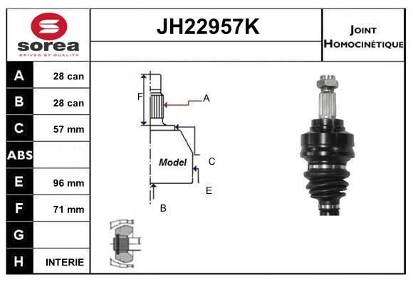SNRA JH22957K Joint kit, drive shaft JH22957K: Buy near me in Poland at 2407.PL - Good price!