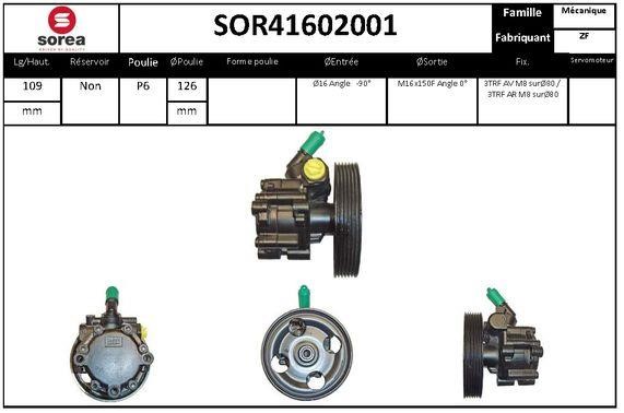SNRA SOR41602001 Hydraulic Pump, steering system SOR41602001: Buy near me in Poland at 2407.PL - Good price!