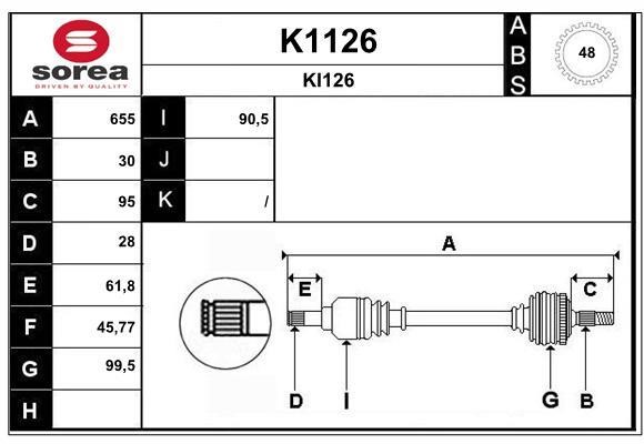 SNRA K1126 Antriebswelle K1126: Kaufen Sie zu einem guten Preis in Polen bei 2407.PL!