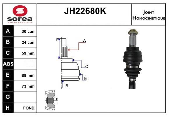 SNRA JH22680K Joint kit, drive shaft JH22680K: Buy near me in Poland at 2407.PL - Good price!