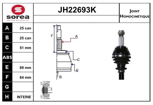 SNRA JH22693K Joint kit, drive shaft JH22693K: Buy near me in Poland at 2407.PL - Good price!