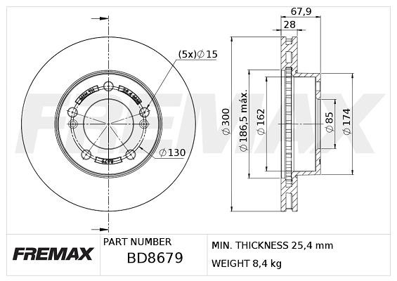 Fremax BD-8679 Wentylowana przednia tarcza hamulcowa BD8679: Dobra cena w Polsce na 2407.PL - Kup Teraz!